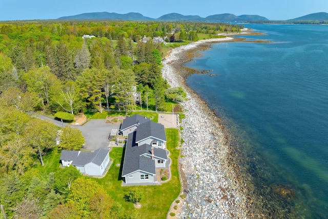 463 Seawall Rd, Southwest Harbor, ME 04679 - aerial view of a water and mountain view and a forest