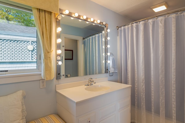 463 Seawall Rd, Southwest Harbor, ME 04679 - full bath featuring vanity and curtained shower