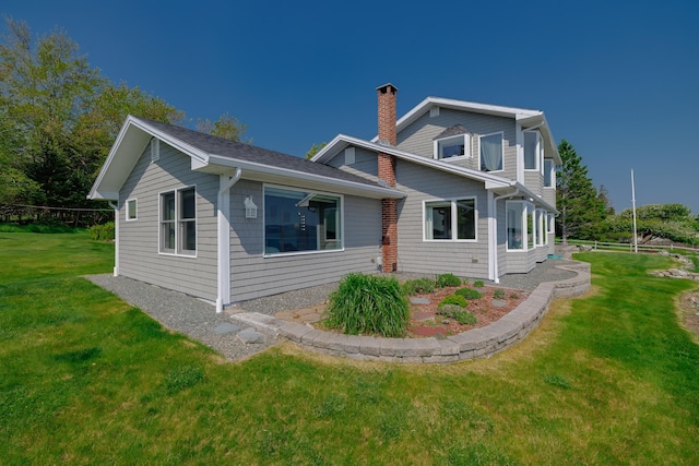 463 Seawall Rd, Southwest Harbor, ME 04679 - view of side of property featuring a chimney and a lawn