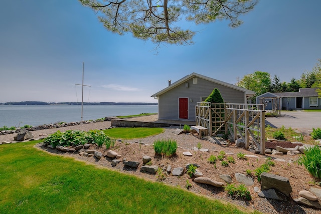 463 Seawall Rd, Southwest Harbor, ME 04679 - view of grassy yard with a water view