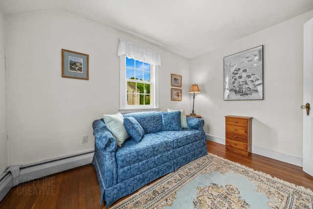 42 Sylvan Rd, South Portland, ME 04106 - living area featuring wood finished floors and a baseboard heating unit