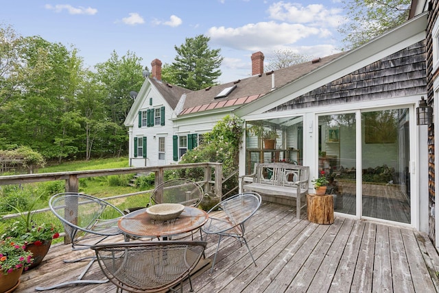 168 S Rd, Chebeague Island, ME 04017 - wooden deck featuring outdoor dining space