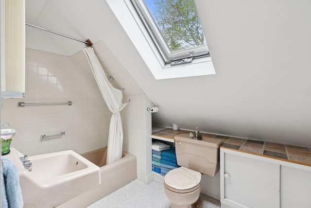 168 S Rd, Chebeague Island, ME 04017 - full bath with shower / bath combination with curtain and a skylight