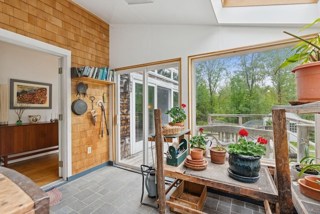 168 S Rd, Chebeague Island, ME 04017 - sunroom with vaulted ceiling