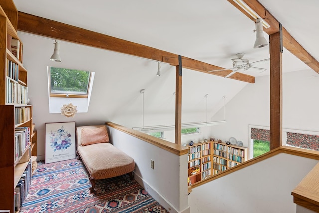 168 S Rd, Chebeague Island, ME 04017 - living area featuring ceiling fan and a skylight