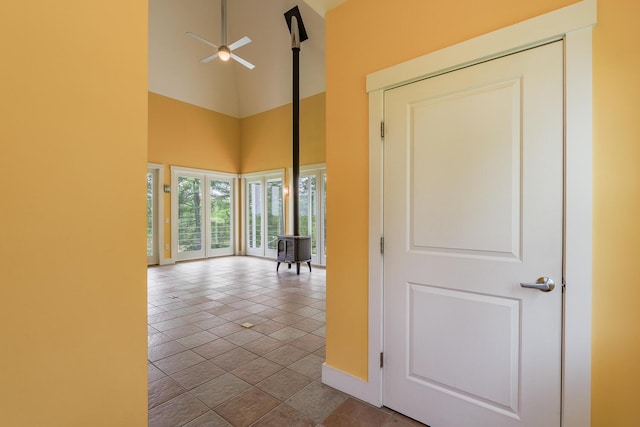 60 Cobb Rd, Belfast, ME 04915 - hall featuring a towering ceiling and baseboards