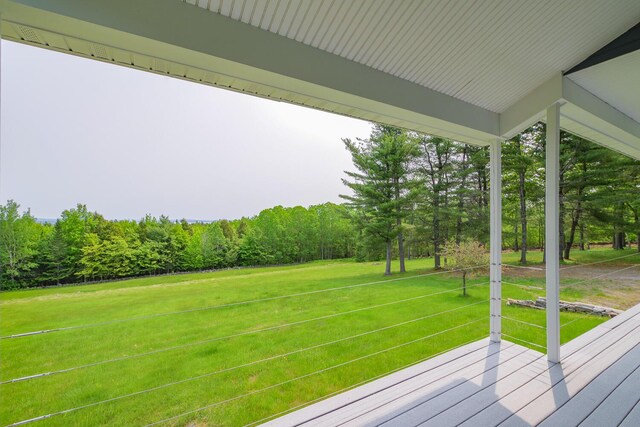 60 Cobb Rd, Belfast, ME 04915 - deck featuring a yard and a view of trees