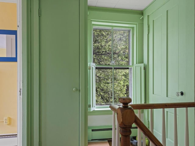 2593 Bristol Rd, Bristol, ME 04554 - staircase with healthy amount of natural light and ornamental molding
