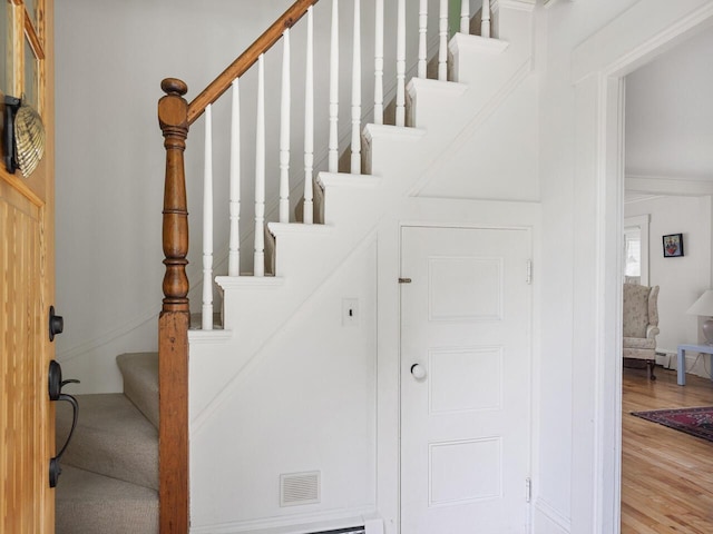 2593 Bristol Rd, Bristol, ME 04554 - staircase with wood finished floors