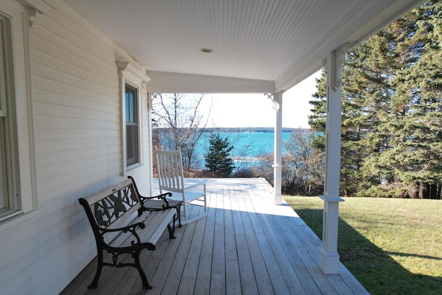 55 Ferry Rd, Swans Island, ME 04685 - porch with a yard and a water view