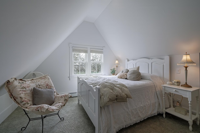 55 Ferry Rd, Swans Island, ME 04685 - carpeted bedroom with lofted ceiling