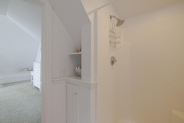 55 Ferry Rd, Swans Island, ME 04685 - bathroom view of tiled shower and carpet floors