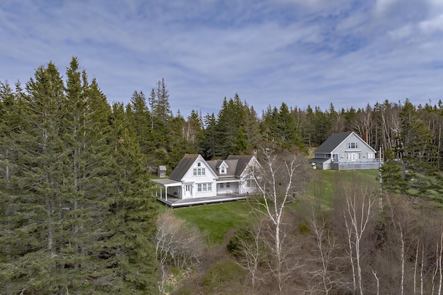 55 Ferry Rd, Swans Island, ME 04685 - view from above of property with a forest