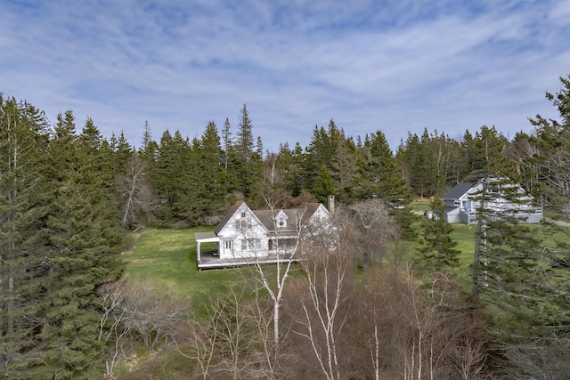 55 Ferry Rd, Swans Island, ME 04685 - view from above of property featuring a forest