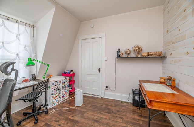 29 Zions Hill Rd, Dexter, ME 04930 - office featuring wood finished floors and ornamental molding