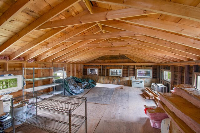 511 Main Rd, Phippsburg, ME 04562 - interior space with vaulted ceiling, plenty of natural light, and hardwood / wood-style floors