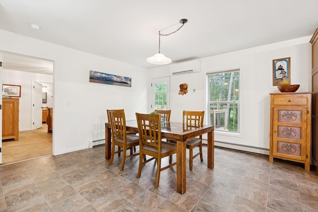31 Knight Way N, Yarmouth, ME 04097 - dining room featuring a wall mounted AC and a baseboard radiator