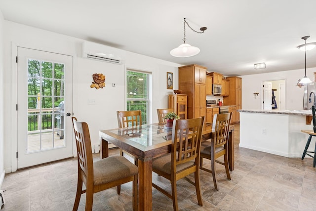 31 Knight Way N, Yarmouth, ME 04097 - dining area featuring a wall mounted air conditioner