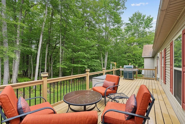 31 Knight Way N, Yarmouth, ME 04097 - wooden terrace with area for grilling