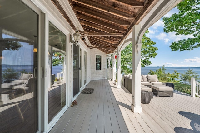 27 Highview Ter, Belfast, ME 04915 - wooden deck featuring a water view