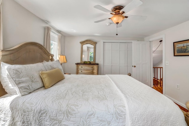 27 Highview Ter, Belfast, ME 04915 - bedroom featuring a closet and ceiling fan