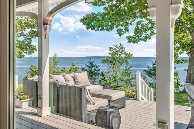 27 Highview Ter, Belfast, ME 04915 - deck with a water view
