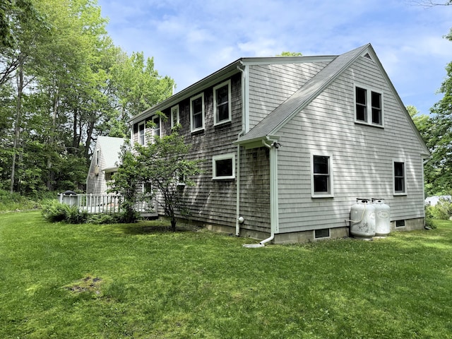 190 Belfast Rd, Camden, ME 04843 - view of property exterior featuring a lawn and a deck