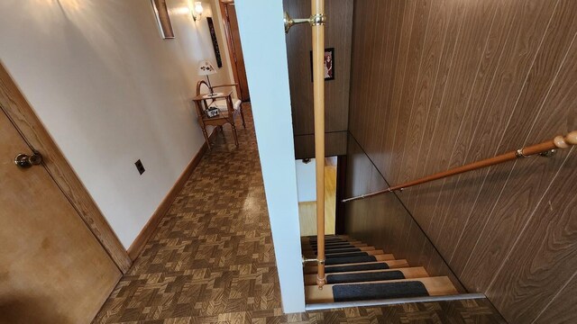 177 Ohio St, Millinocket, ME 04462 - stairway featuring baseboards
