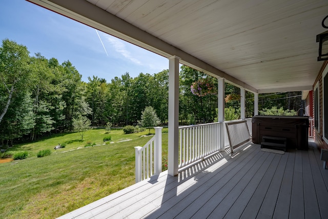 172 Hoxie Hill Rd, Orrington, ME 04474 - wooden deck featuring a yard