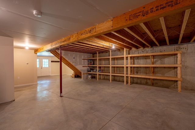 172 Hoxie Hill Rd, Orrington, ME 04474 - basement featuring stairs