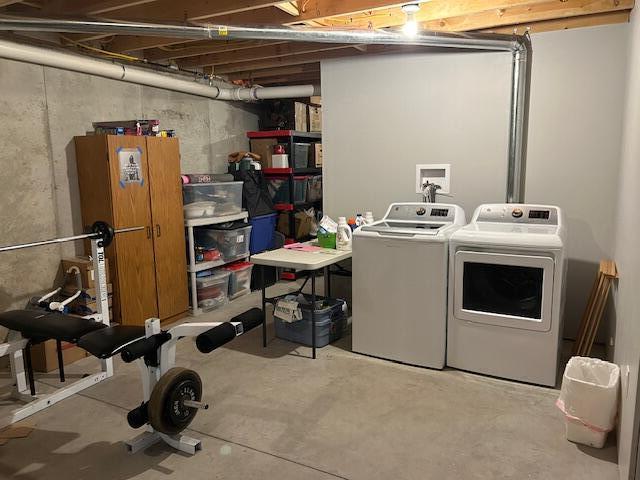 453 Canton Rd, Livermore, ME 04253 - washroom featuring separate washer and dryer