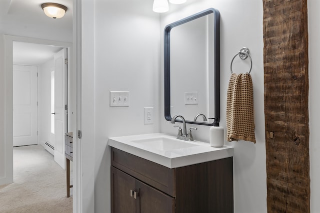 140 New Meadows Rd, West Bath, ME 04530 - bathroom featuring vanity and baseboard heating
