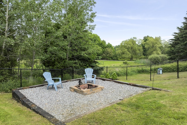 140 New Meadows Rd, West Bath, ME 04530 - view of yard with an outdoor fire pit