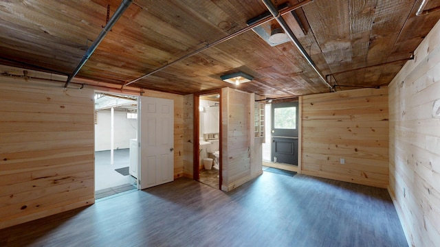 31 Vivian St, Auburn, ME 04210 - unfurnished room with wood walls, wood ceiling, and wood finished floors