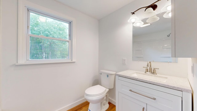 1 Barker St, Jay, ME 04239 - bathroom with vanity, wood finished floors, and a shower