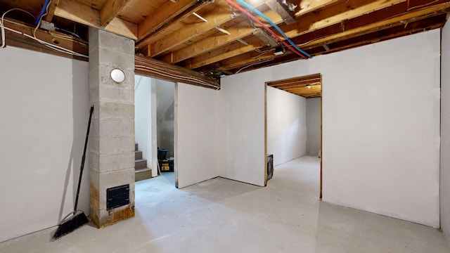 1 Barker St, Jay, ME 04239 - unfinished basement with stairway