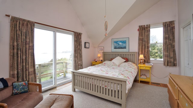 65 Shell Rd, Phippsburg, ME 04562 - bedroom featuring lofted ceiling and access to outside