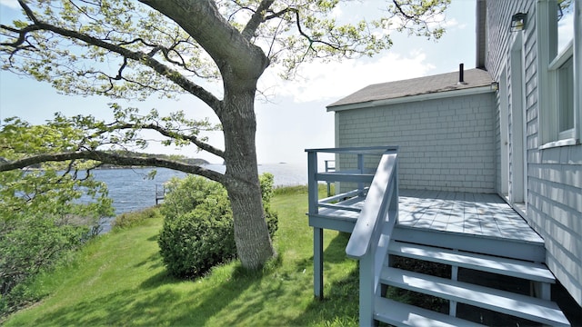 65 Shell Rd, Phippsburg, ME 04562 - view of yard featuring a deck with water view