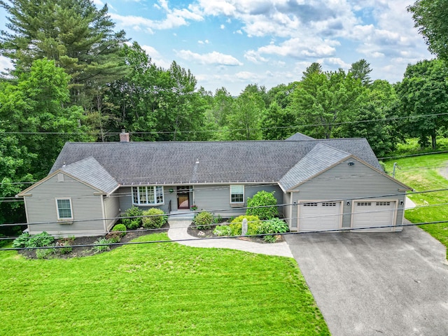 4 Mayflower Rd, Hallowell, ME 04347 - ranch-style home featuring driveway, a front yard, and a shingled roof
