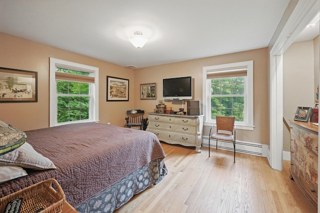 4 Mayflower Rd, Hallowell, ME 04347 - bedroom with a baseboard radiator and light wood-style flooring