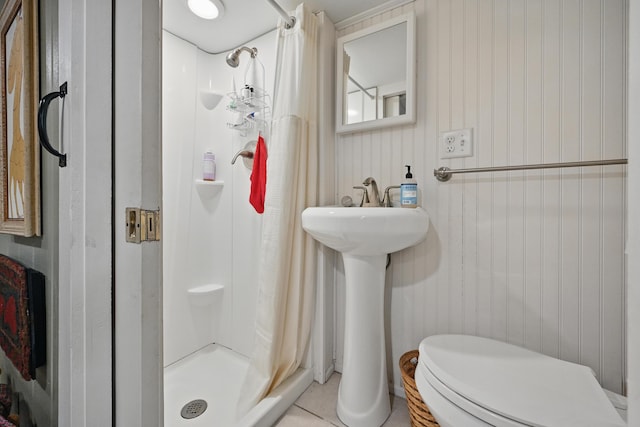 4 Mayflower Rd, Hallowell, ME 04347 - full bathroom with a shower stall and tile patterned floors