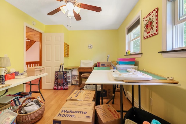 426 Fuller Rd, Carmel, ME 04419 - office featuring wood finished floors and a ceiling fan