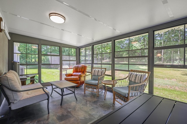 426 Fuller Rd, Carmel, ME 04419 - sunroom / solarium featuring outdoor lounge area and vaulted ceiling