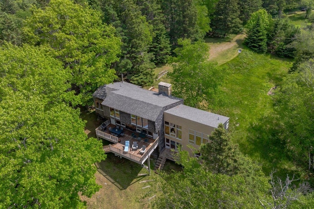 47 Eaton Point Rd, Deer Isle, ME 04627 - aerial view of property and surrounding area with a forest