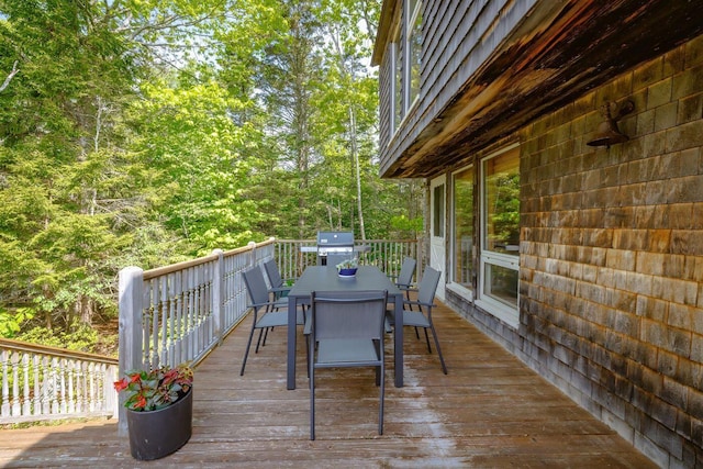 47 Eaton Point Rd, Deer Isle, ME 04627 - wooden deck with outdoor dining space