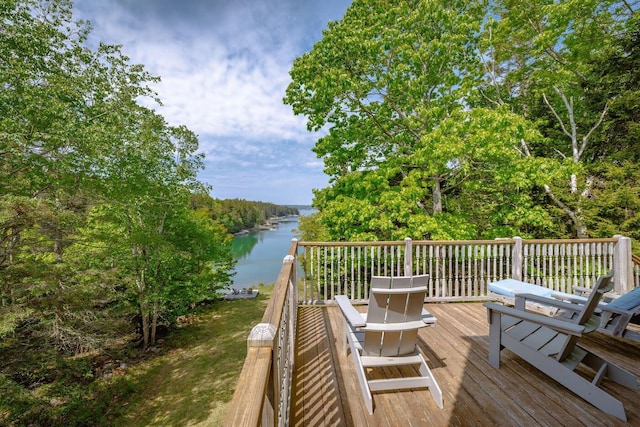 47 Eaton Point Rd, Deer Isle, ME 04627 - deck featuring a water view