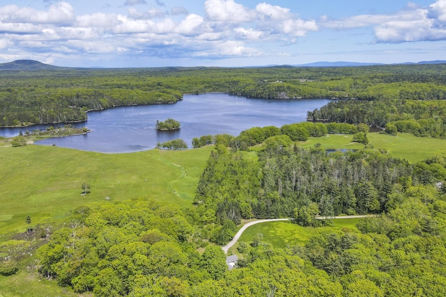 565 Bagaduce Rd, Brooksville, ME 04617 - drone / aerial view of a nearby body of water and a heavily wooded area