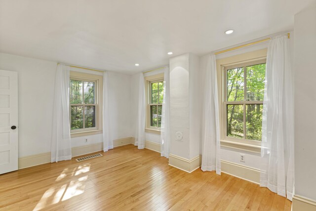 565 Bagaduce Rd, Brooksville, ME 04617 - spare room with plenty of natural light, baseboards, light wood finished floors, and recessed lighting