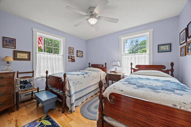 489 Shady Nook Rd, Newfield, ME 04095 - bedroom with wood finished floors and ceiling fan