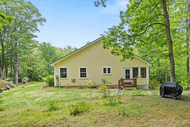 489 Shady Nook Rd, Newfield, ME 04095 - back of house featuring a lawn